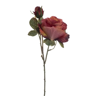 Kunstbloem Engelse Roos Monica Peach - 49 cm