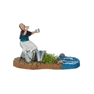 Vrouw bij de Rivier - 13x8x10 cm