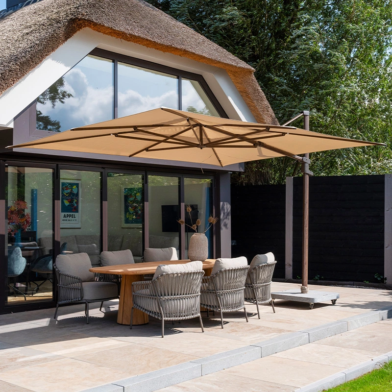 4 Seasons Outdoor Finca Zweefparasol 400x300 - Beach/Houtlook Frame - afbeelding 6