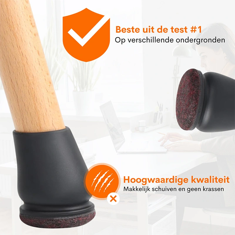 Flooq Stoelpootdoppen Floor 8 st. - 14-21 mm - afbeelding 3