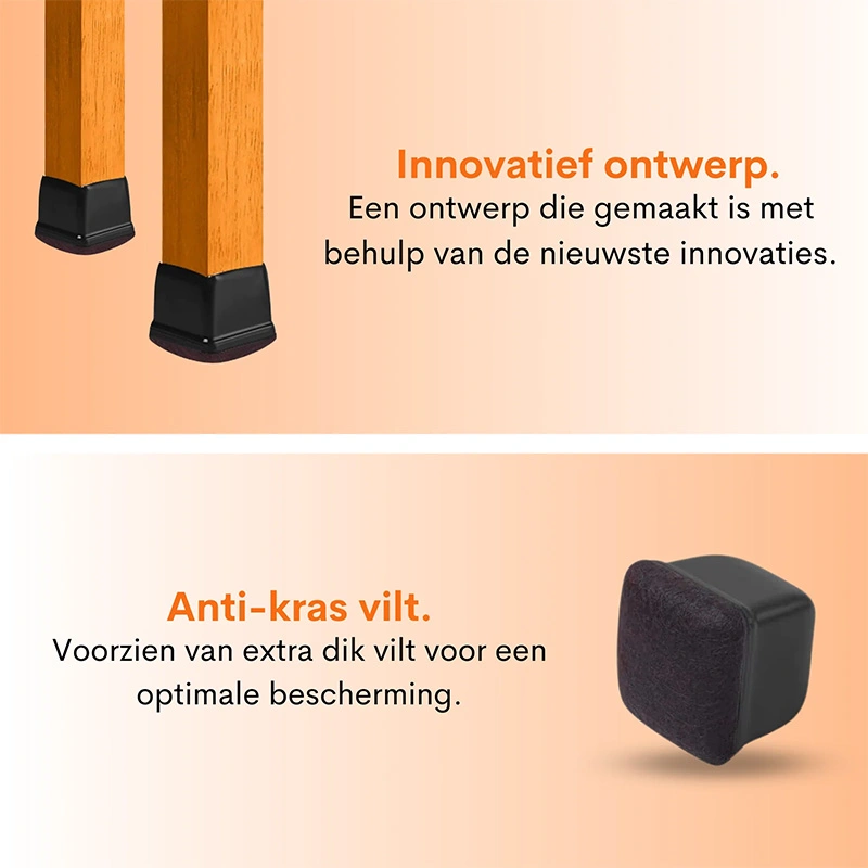 Flooq Stoelpootdoppen Franz 8 st. - 19-25 mm - afbeelding 2