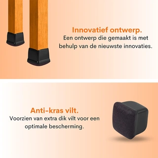 Flooq Stoelpootdoppen Franz 8 st. - 19-25 mm - afbeelding 2