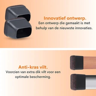 Flooq Stoelpootdoppen Friso 8 st. - 30x15 mm - afbeelding 2