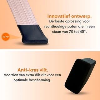 Flooq Stoelpootdoppen Frits 8 st. - 34x15 mm - afbeelding 3