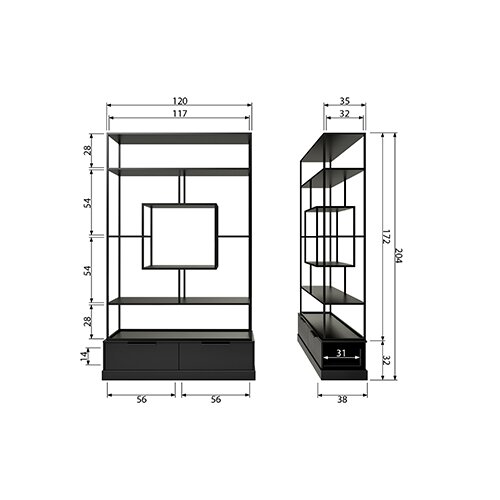 Woood Exclusive Fons Vakkenkast Metaal/hout Mat Zwart [fsc] - afbeelding 6