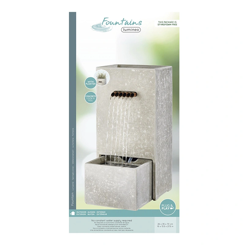 Fontein Bak Licht Grijs - 70 cm - afbeelding 2