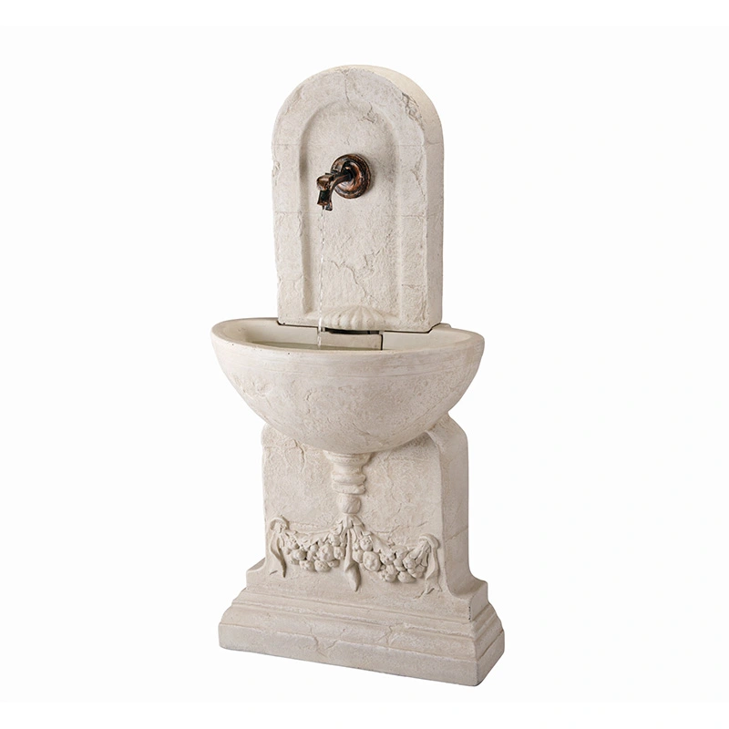 Fontein Wand met kraan - Wit - afbeelding 1