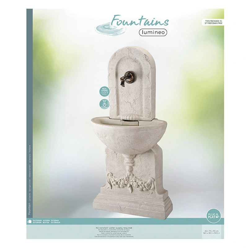 Fontein Wand met kraan - Wit - afbeelding 2