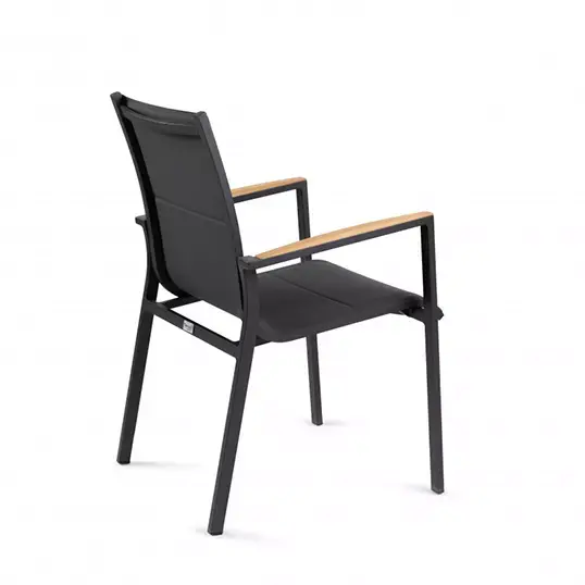 Tierra Outdoor Foxx Teak Stapelstoel - Charcoal - afbeelding 2