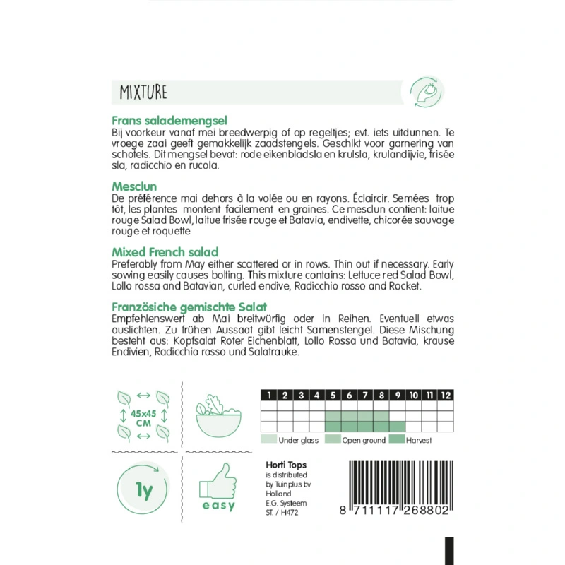 Horti Tops Mesclun, Frans Salademengsel - afbeelding 2