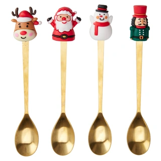 Kerst Theelepels - 4 st. - afbeelding 1