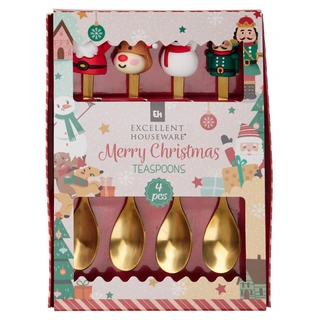 Kerst Theelepels - 4 st. - afbeelding 2