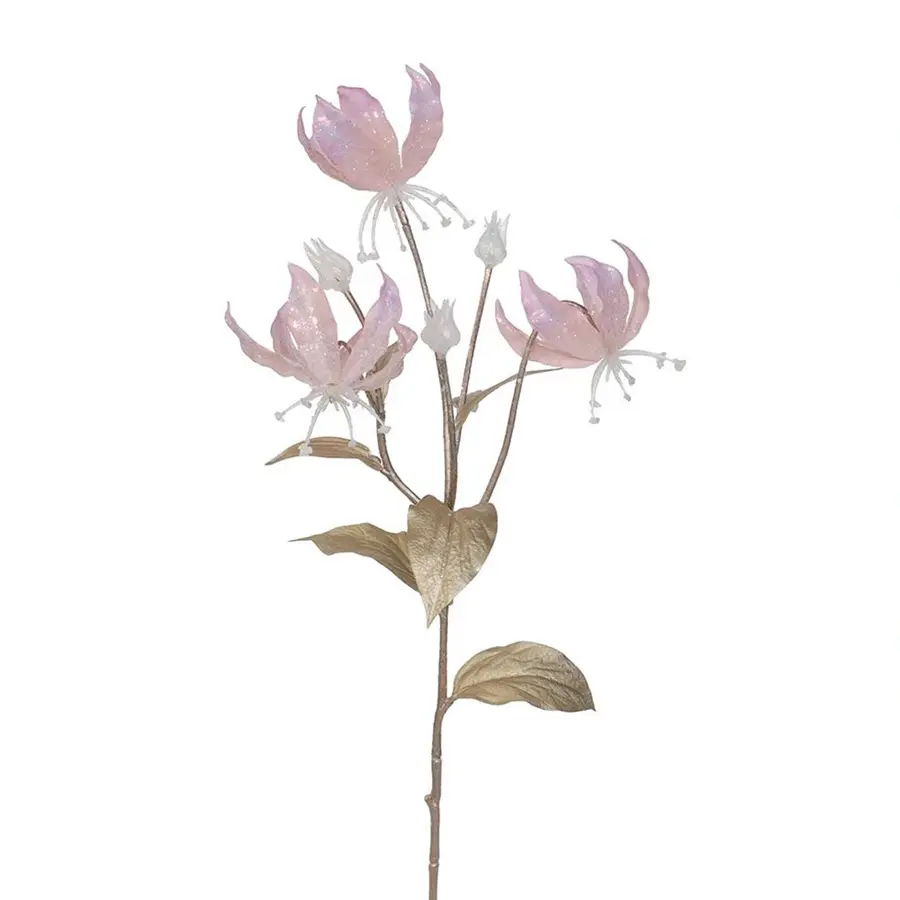 Kunstbloem Gloriosa Lily Tak Roze - 64 cm