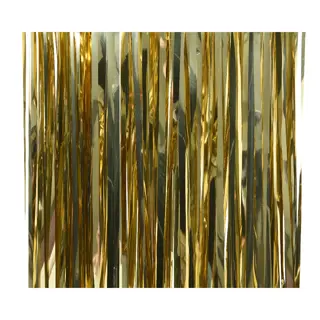 Lametta Glans Gordijn - Licht Goud