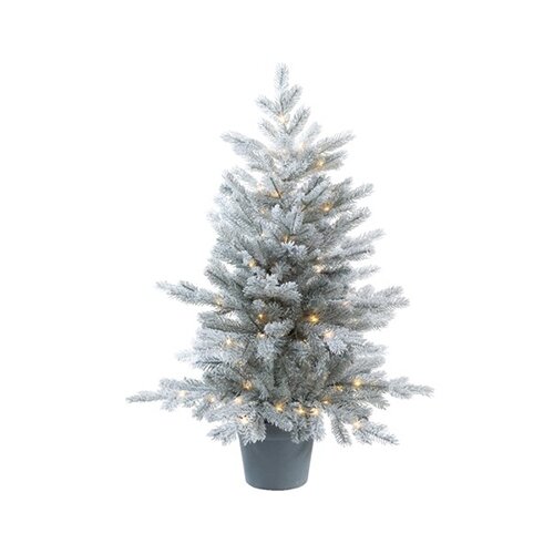 Everlands Grandis LED Kunstkerstboom in pot Frosted - 120 cm - afbeelding 1