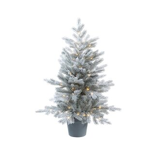 Everlands Grandis LED Kunstkerstboom in pot Frosted - 120 cm - afbeelding 1