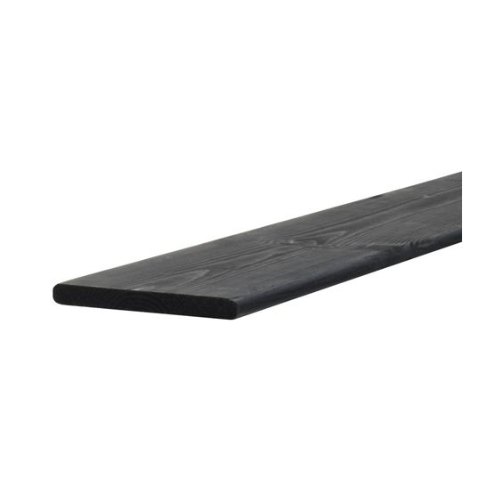 Grenen plank 1,5x14x180, zwart gedompeld