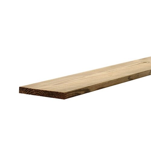 Grenen plank 2x20x180, geïmpregneerd