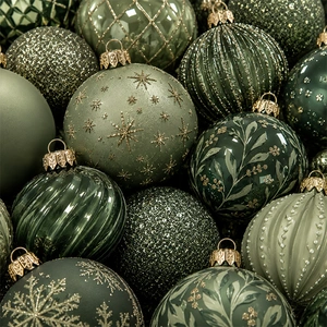 Groene kerstballen
