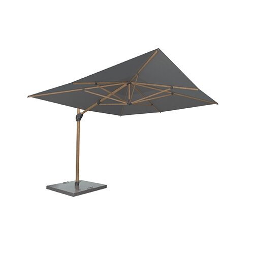 4 Seasons Outdoor Hacienda Zweefparasol 300x400 - Antraciet/Houtlook Frame