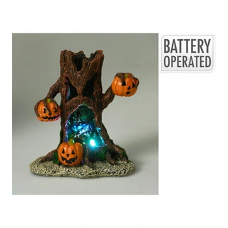 Kerstdorp Halloween Boom met LED - afbeelding 1