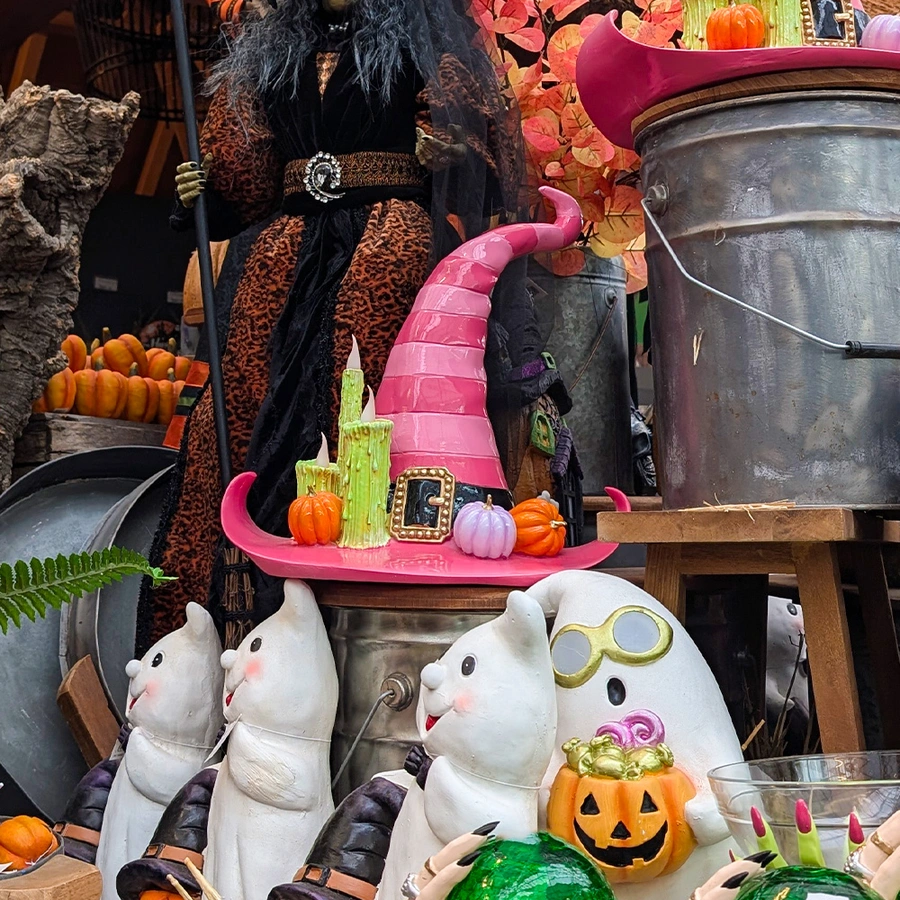 Halloween Heksenhoed LED Roze - 41x39x42 cm - afbeelding 2