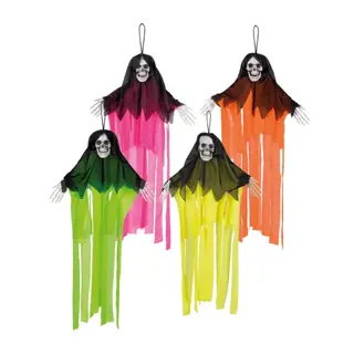 Hangdecoratie Schedelspook Neon - 55 cm