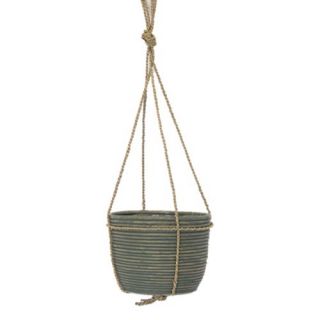 Hangpot Streep Green - 18x16 cm