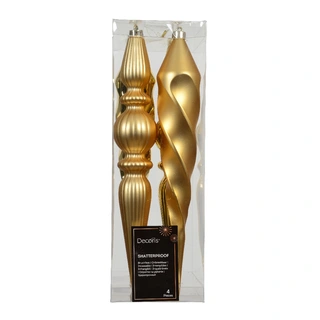 Kersthangers Ijspegel 4 st. - Licht Goud - afbeelding 2