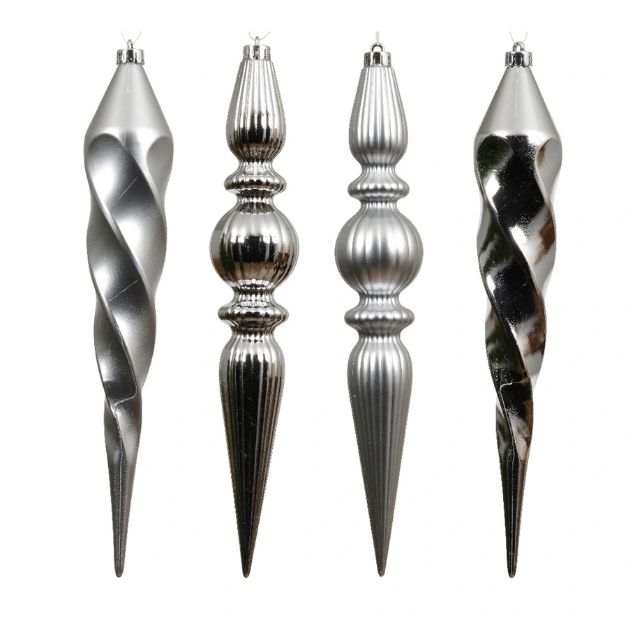 Kersthangers Ijspegel 4 st. - Zilver - afbeelding 1