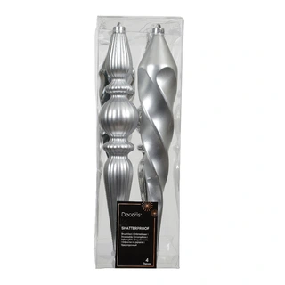Kersthangers Ijspegel 4 st. - Zilver - afbeelding 2