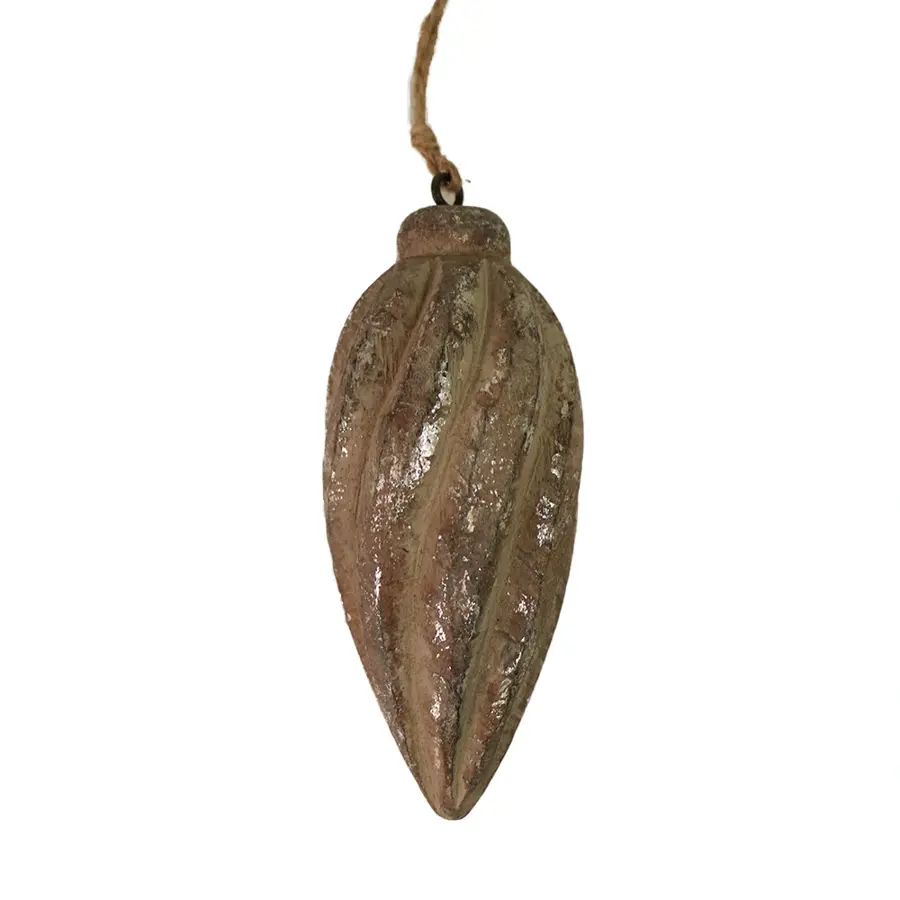 Kersthanger Spiral Oval Hout - Vintage Silver