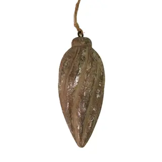 Kersthanger Spiral Oval Hout - Vintage Silver