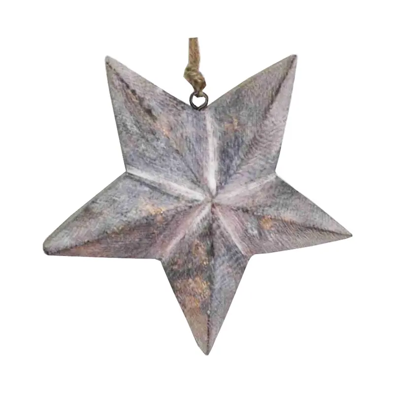 Kersthanger Star Hout M - Vintage Gold