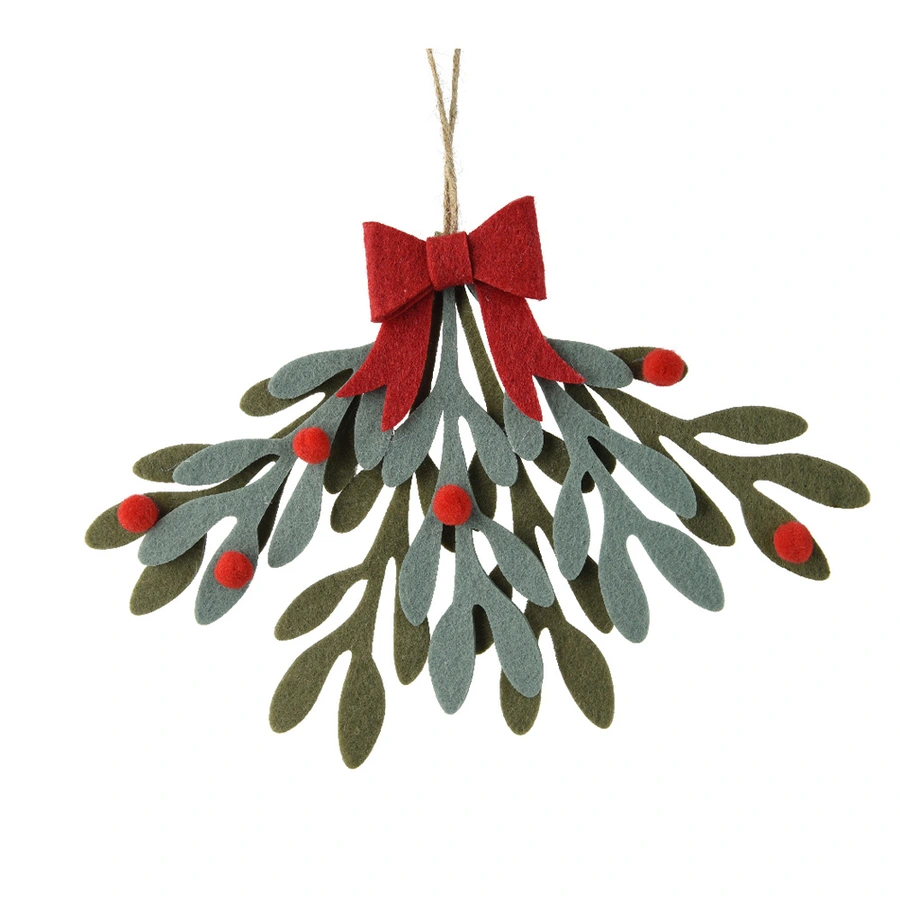 Kersthanger Mistletoe met Strik - 19,5 cm