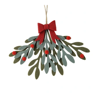 Kersthanger Mistletoe met Strik - 19,5 cm