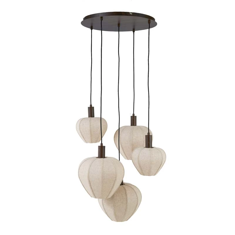 Light & Living Hanglamp Huxi 5-Lichts - Ø76x140 cm - afbeelding 1