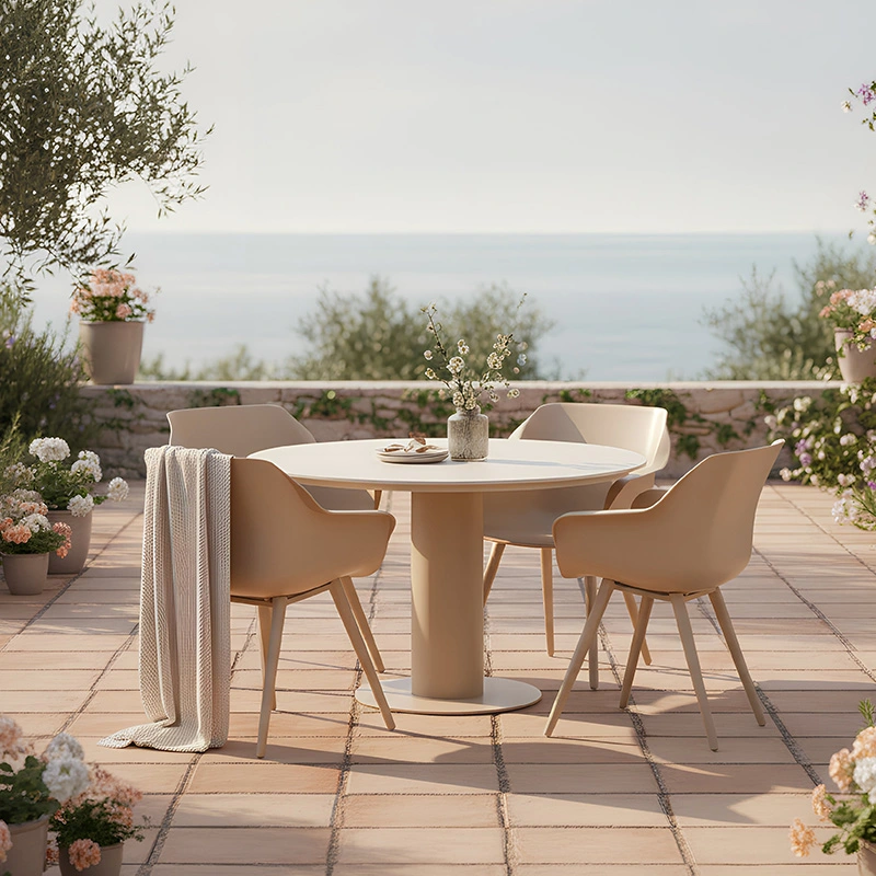 Hartman Girona Dining Tuintafel Ø120 cm - Cappuccino - afbeelding 4