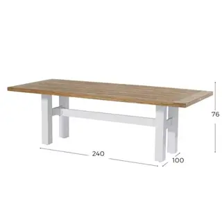 Hartman Sophie Yasmani Tuintafel 240x100 cm - Wit - afbeelding 5