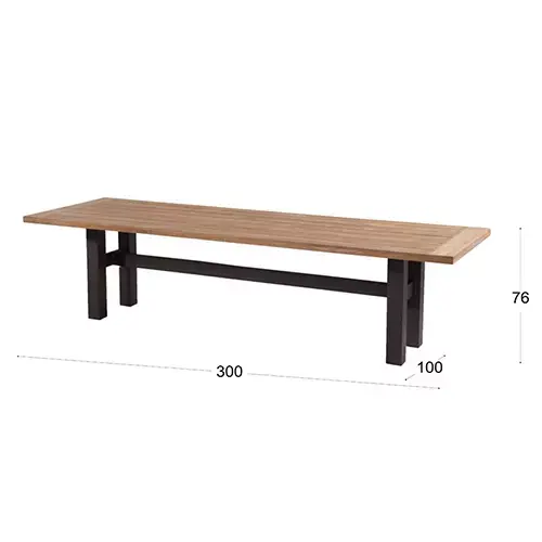 Hartman Sophie Yasmani Tuintafel 300x100 cm - Zwart - afbeelding 2