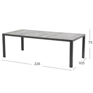 Hartman Tanger Tuintafel 228x105 - Grijs - afbeelding 2