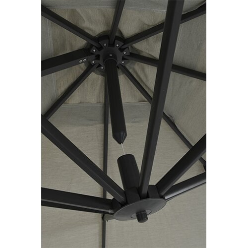 Garden Impressions Hawaii Deluxe Zweefparasol 300x300 - Carbon Black/Sand - afbeelding 4