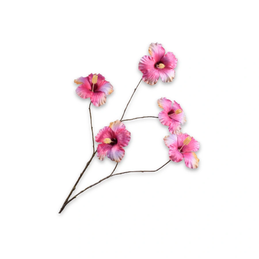 Silk-ka Kunst Hibiscus tak Roze 136 cm