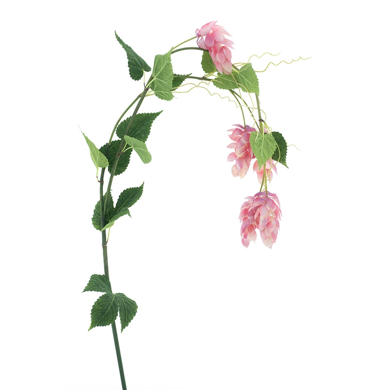 Kunstbloem Hop flower spray pink 140cm