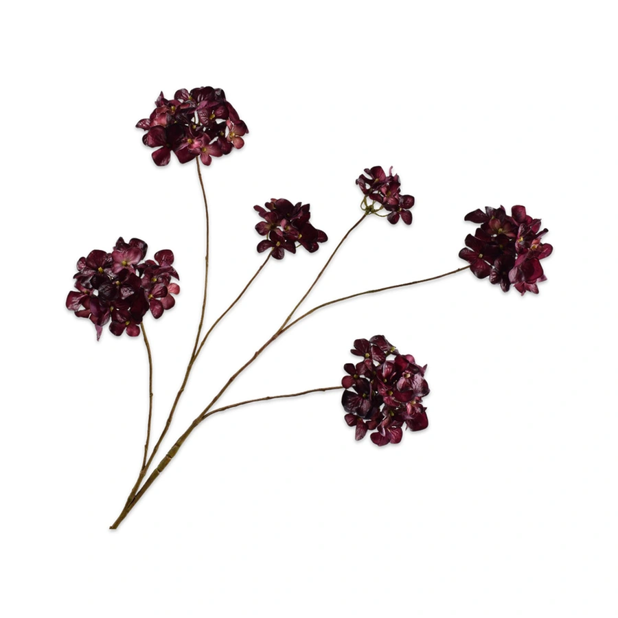 Kunstbloem Hortensia Bordeaux - 121 cm - afbeelding 1