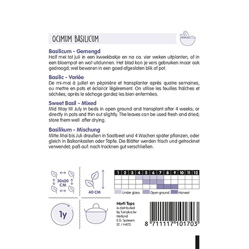 Horti Tops Basilicum gemengd - afbeelding 2