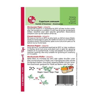 Horti Tops Peper Jalapeño Mexicaanse - afbeelding 2