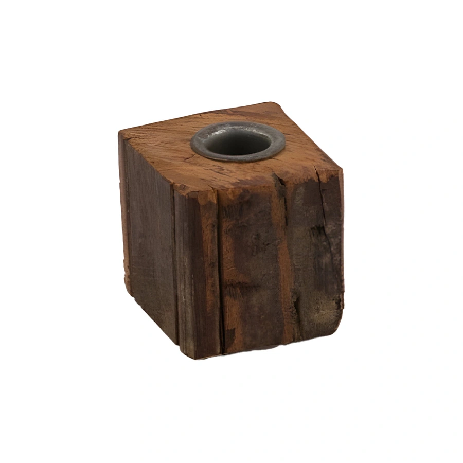 Kandelaar Hout - 6x6,5x6 cm