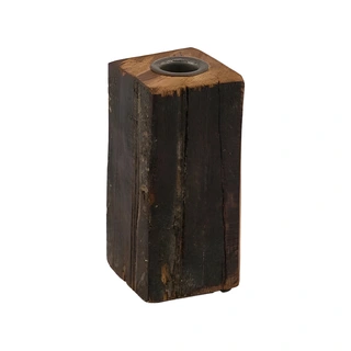 Kandelaar Hout - 6x5,5x13 cm
