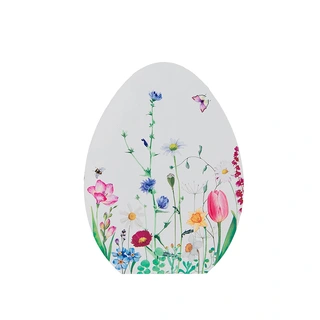 Houten Paasei Bloemenprint - 12x2x16 cm | Tuincentrum De Boet